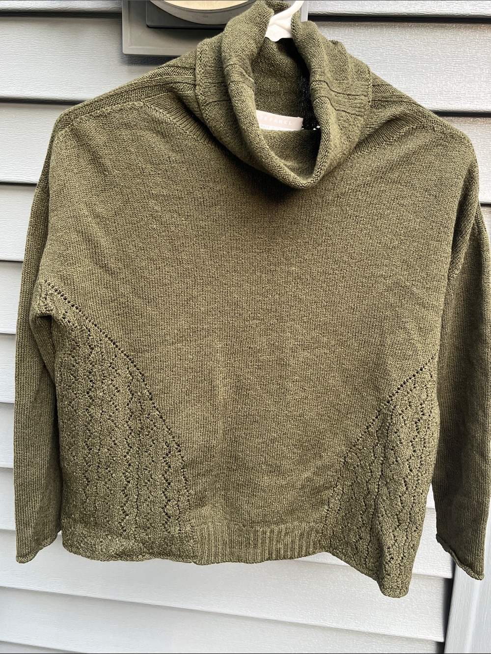 Stefanel Olive Cowl Neck Knit Sweater